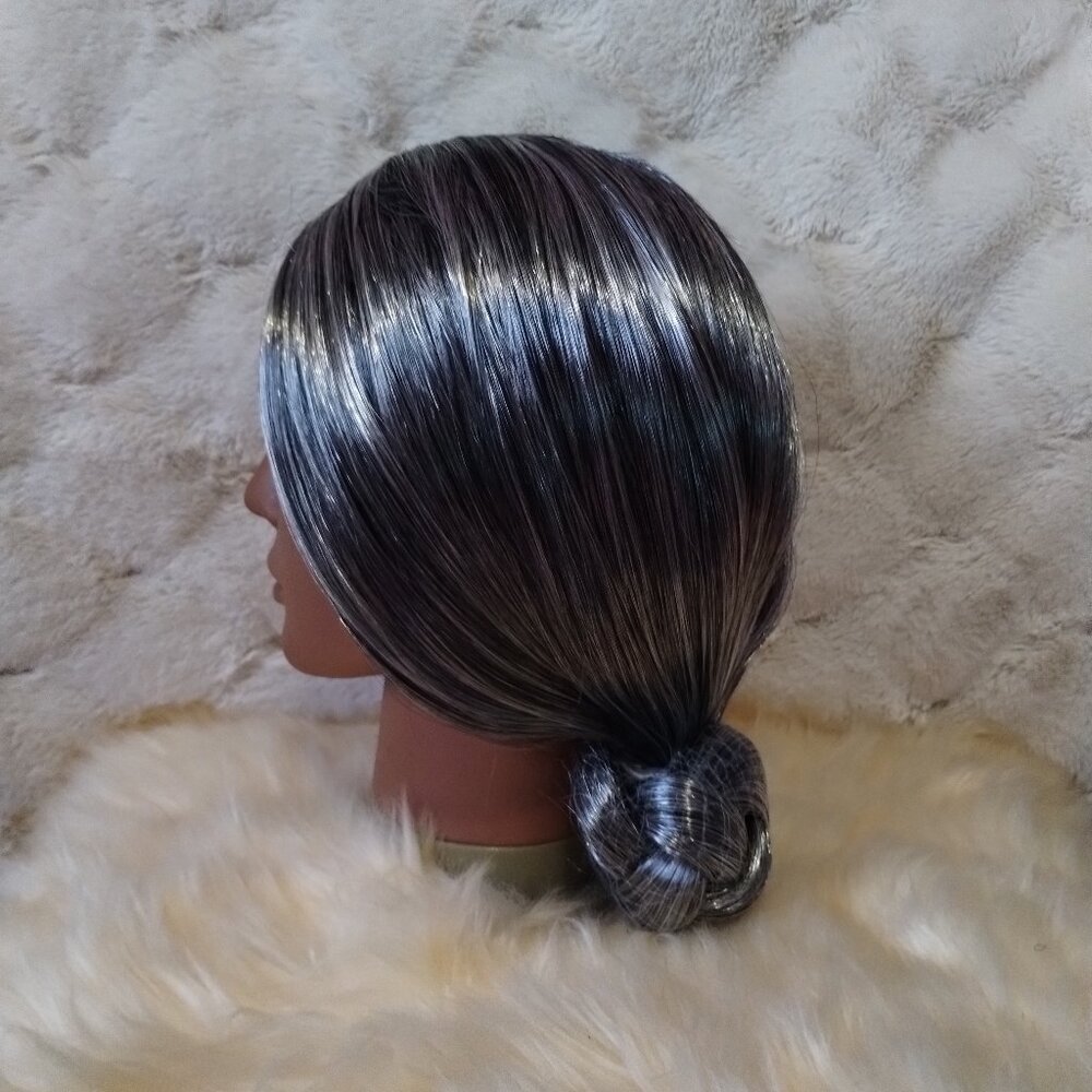 4/20 Spooktacular Creations Silver Granny Bun Wig